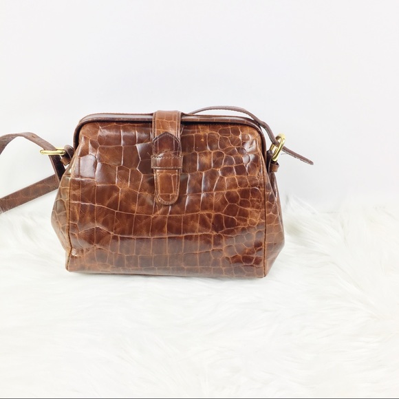 Talbots Handbags - Talbots Vintage croc leather embossed cross body